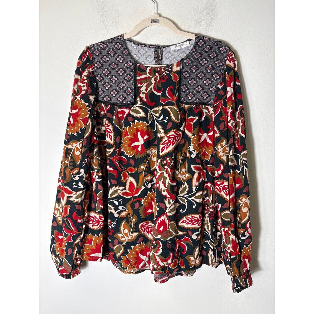 Avara Mulitcolor Mixed Print Long Sleeve Shirt Sz L